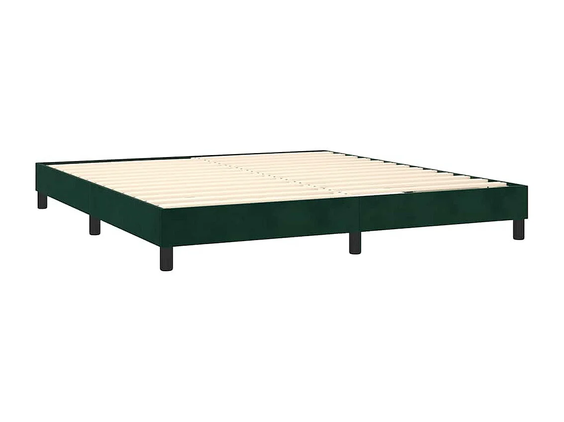 Sommier à lattes de lit et matelas Vert foncé 180x200cm Velours