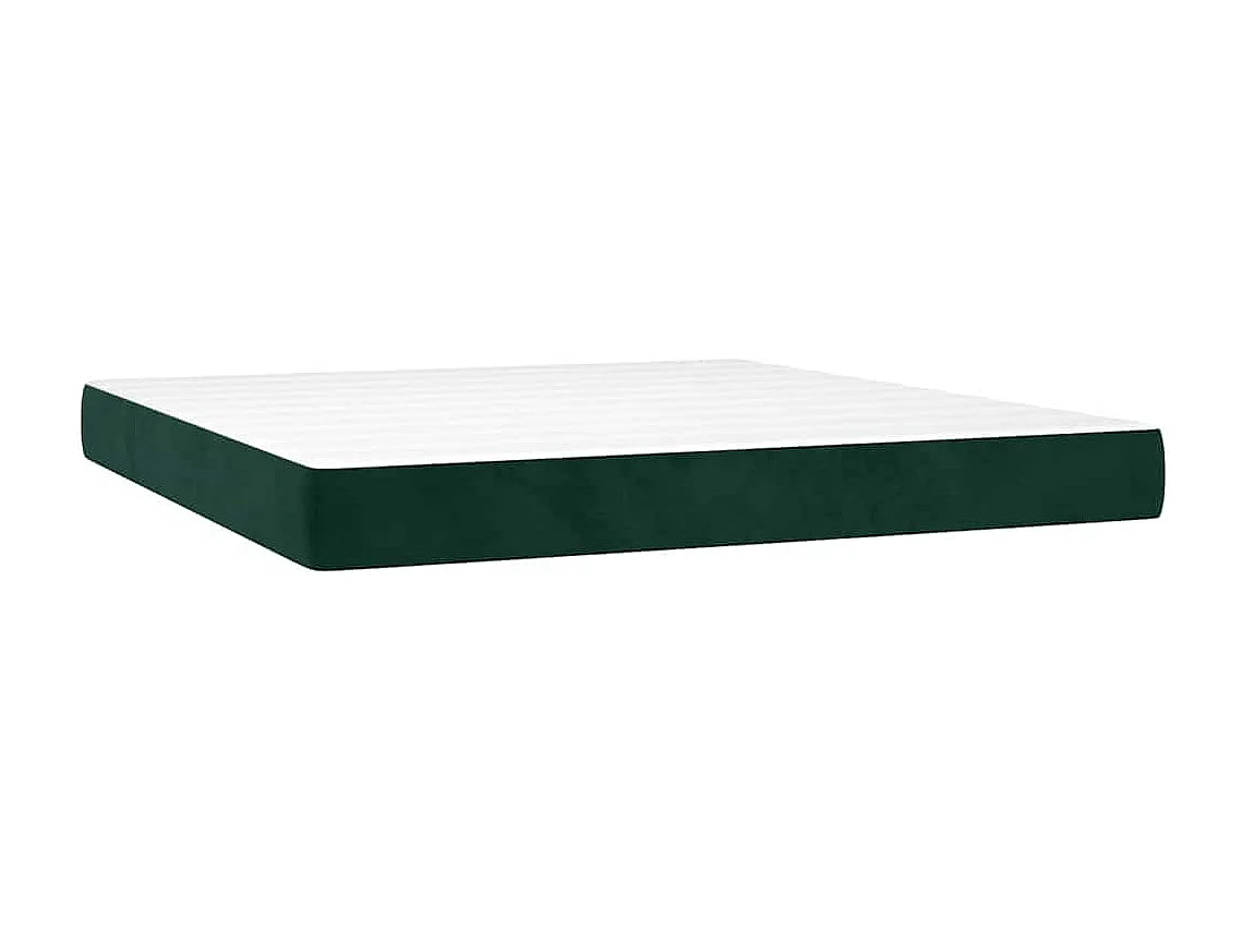 Sommier à lattes de lit et matelas Vert foncé 180x200cm Velours