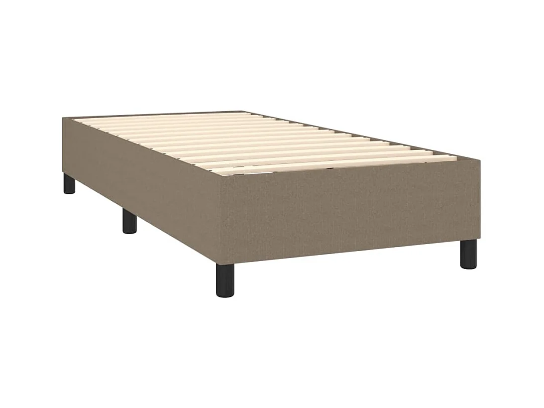 Sommier à lattes de lit et matelas et LED Taupe 90x200 cm Tissu