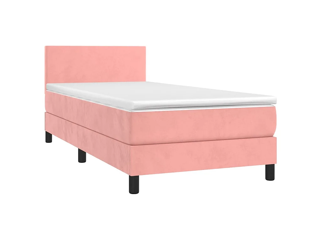 Sommier à lattes de lit avec matelas Rose 90x200 cm Velours