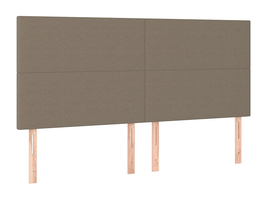 Boxspring met matras en LED stof taupe 200x200 cm