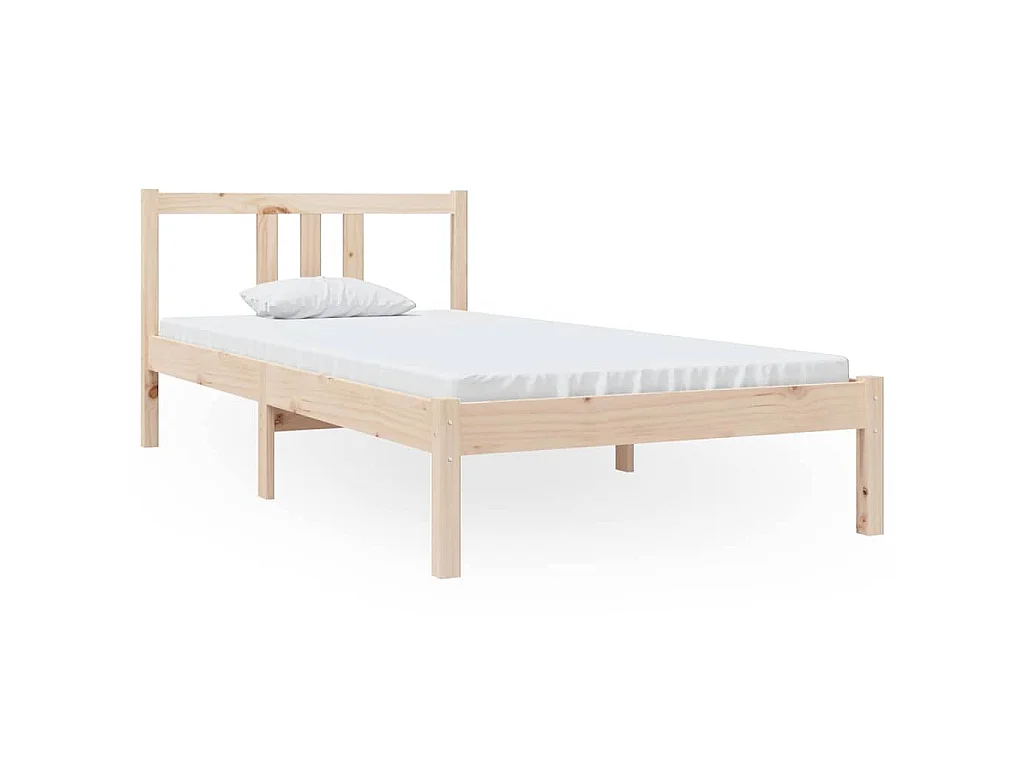 Cadre de lit sans matelas bois massif 90x190 cm