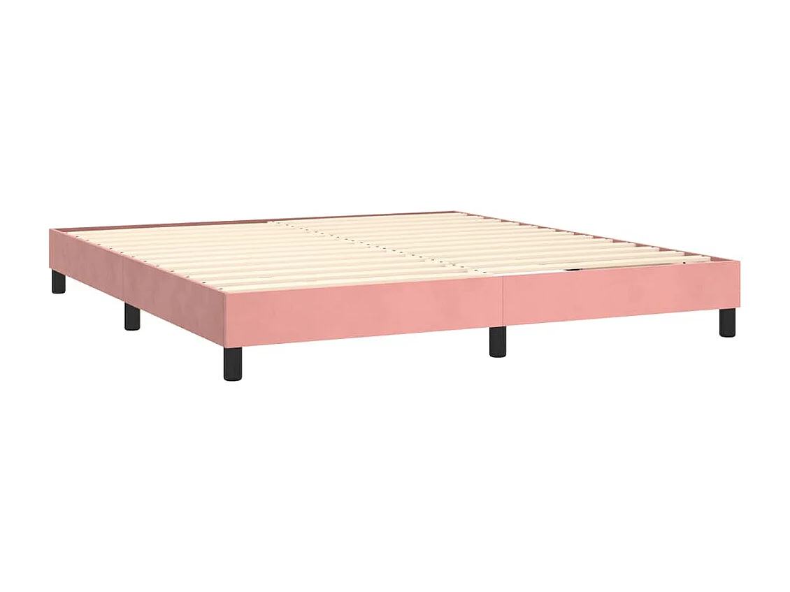 Boxspring met matras fluweel roze 160x200 cm
