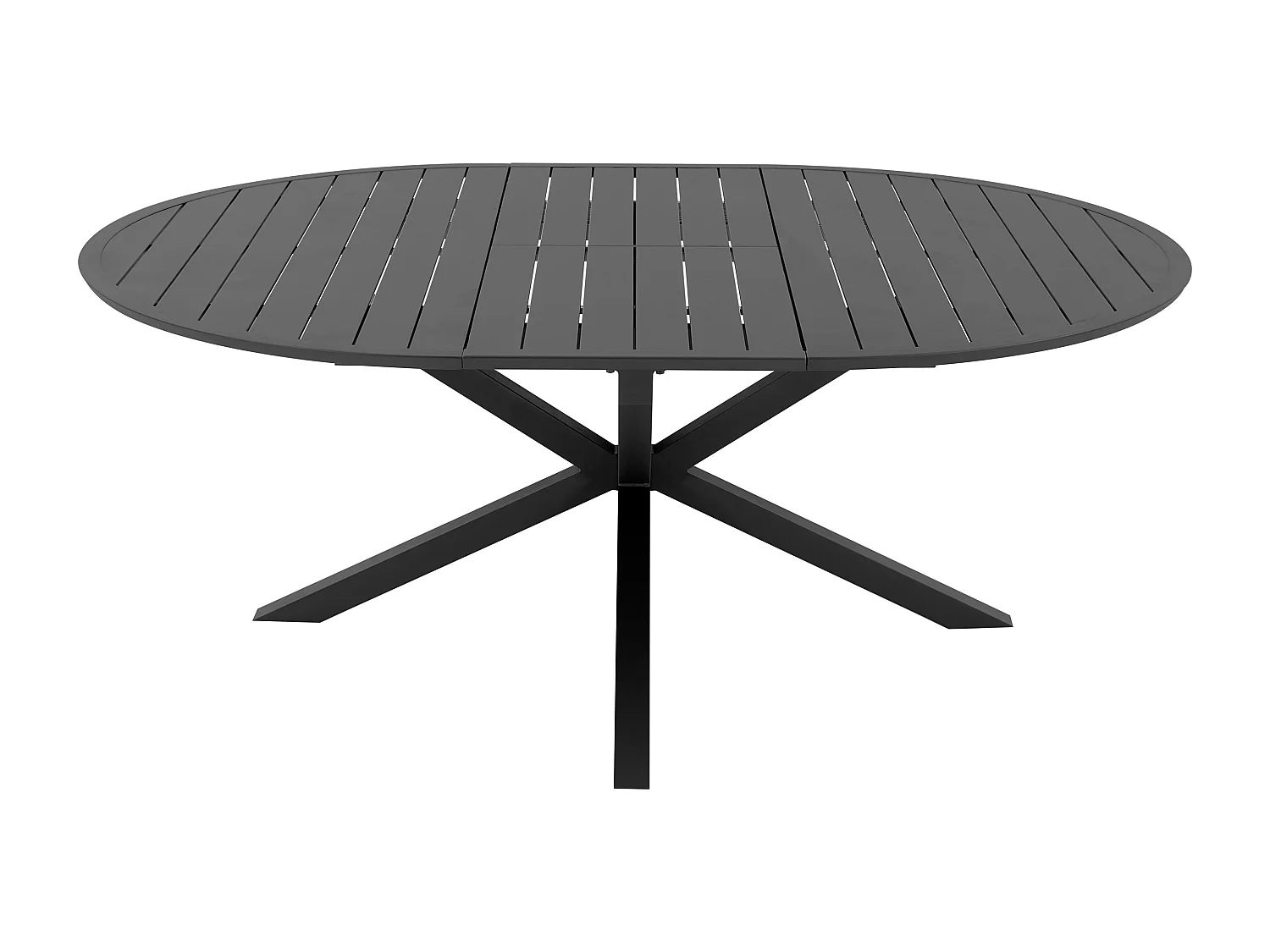 Table de jardin ronde extensible en aluminium L.150/200 cm - Anthracite - YOHA de MYLIA