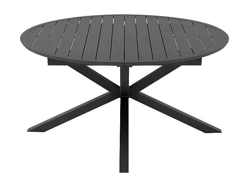 Table de jardin ronde extensible en aluminium L.150/200 cm - Anthracite - YOHA de MYLIA