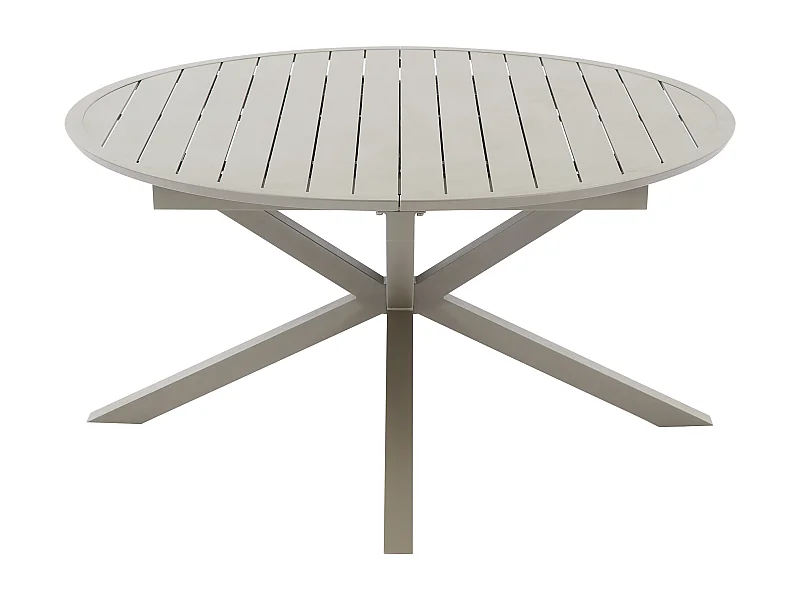 Table de jardin ronde extensible en aluminium L.150/200 cm - Taupe - YOHA de MYLIA