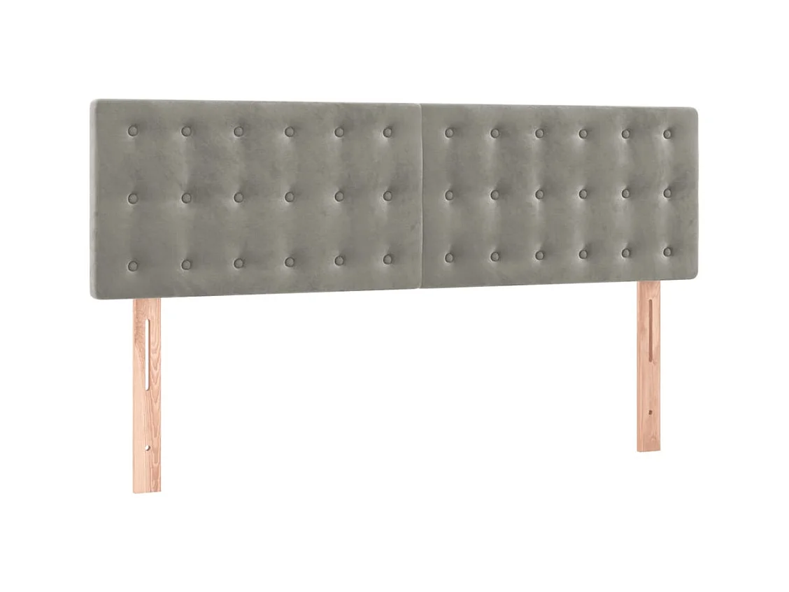 Cama box spring con colchón terciopelo gris claro 140x200 cm