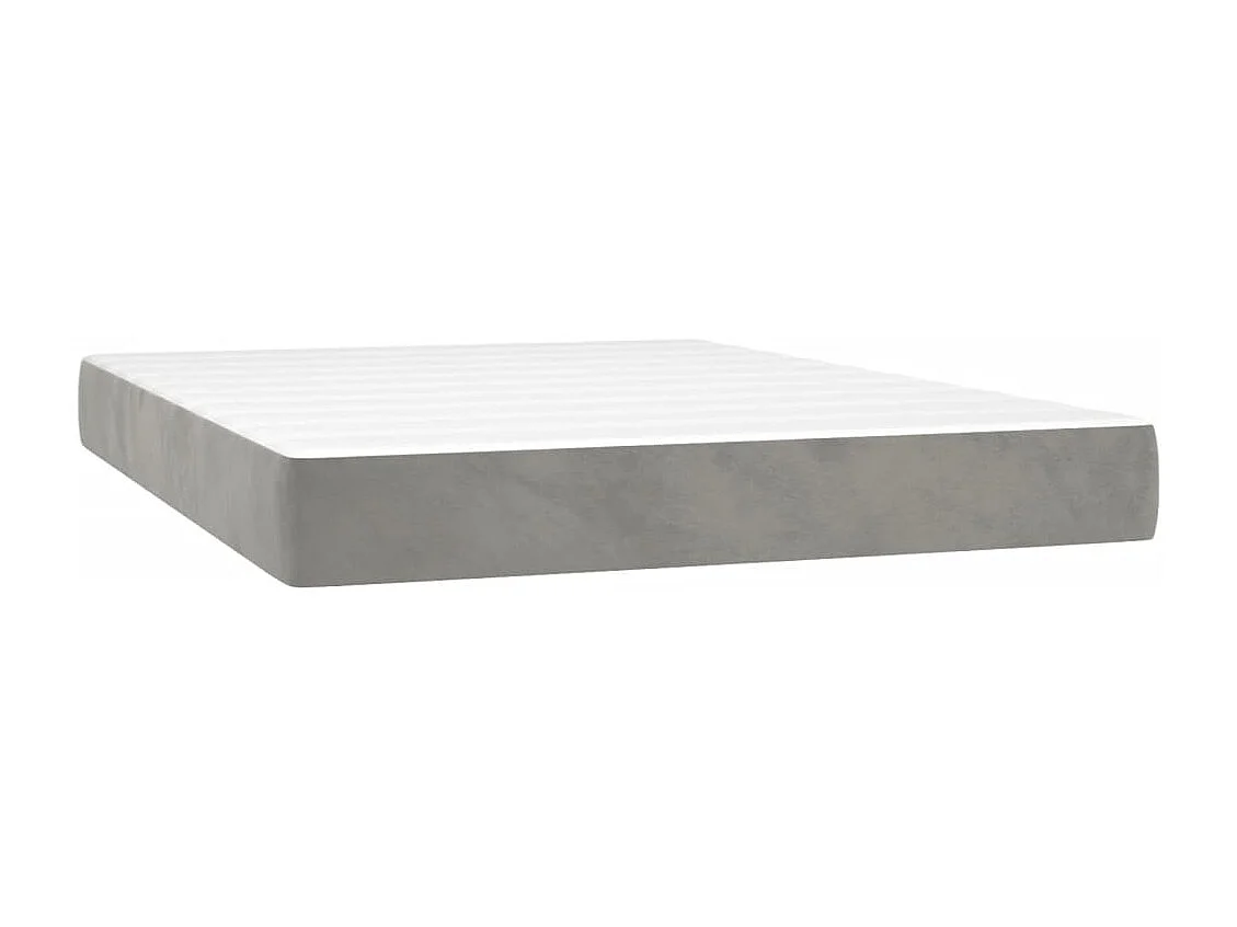 Sommier à lattes de lit et matelas Gris clair 140x200cm Velours