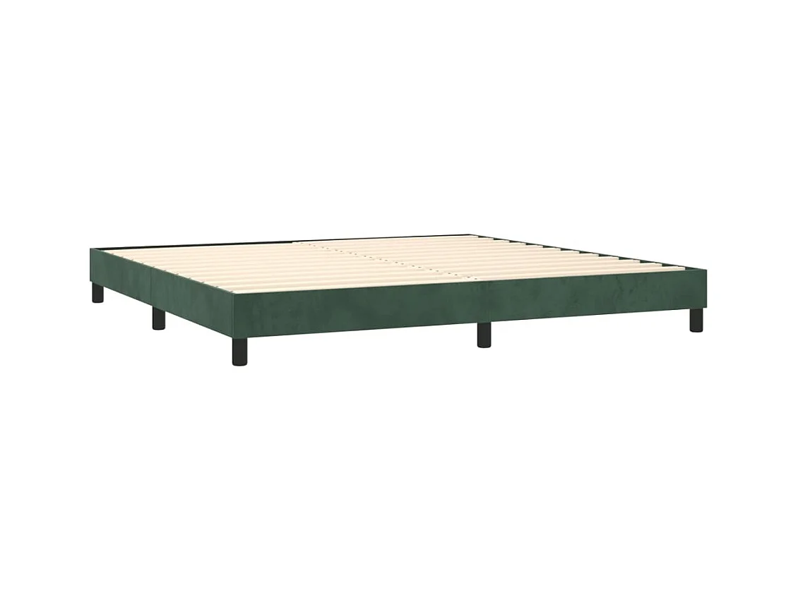 Cama box spring con colchón terciopelo verde oscuro 200x200 cm