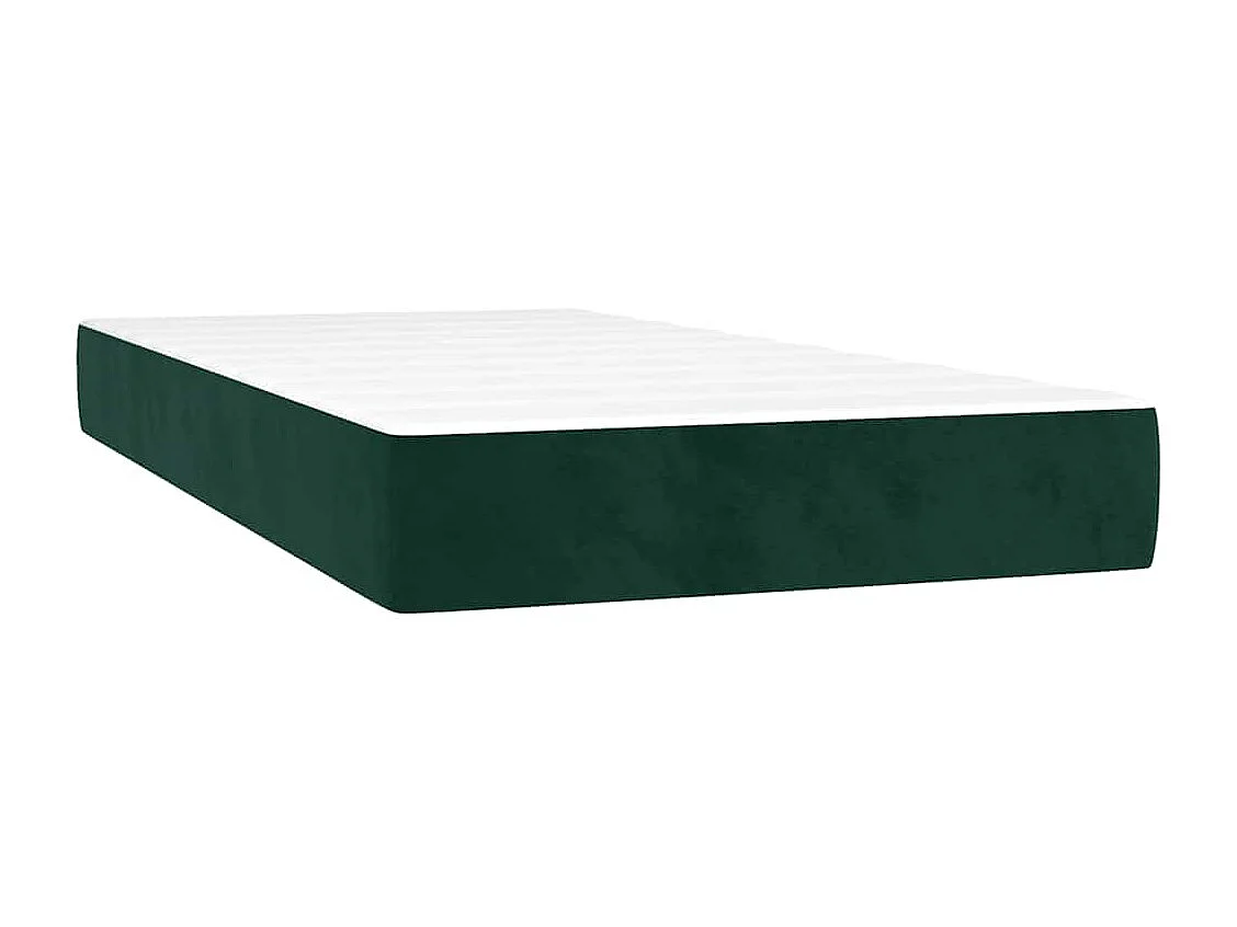 Giroletto a Molle con Materasso Verde Scuro 200x200 cm Velluto