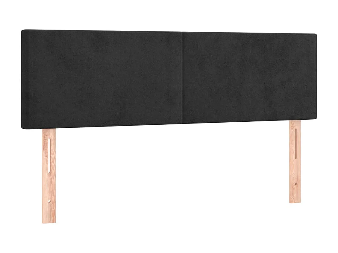 Sommier à lattes de lit avec matelas Noir 140x200 cm Velours