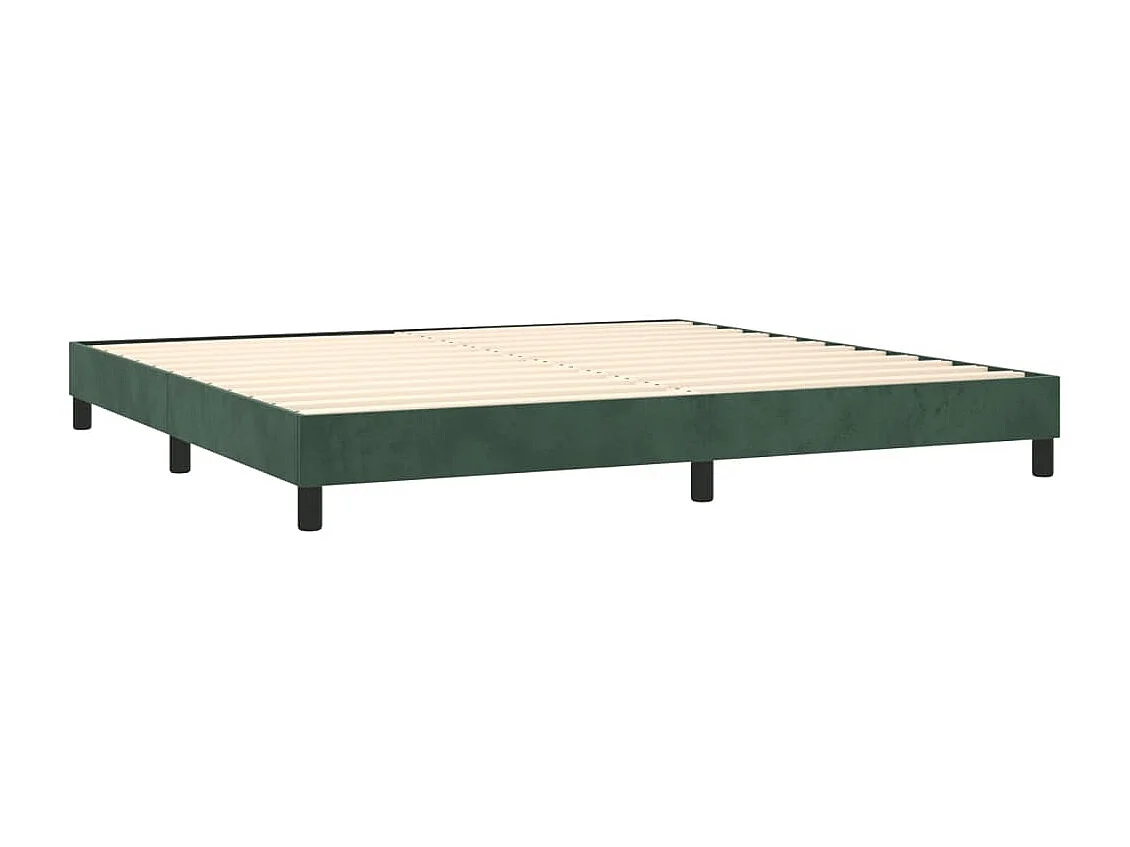 Giroletto a Molle con Materasso Verde Scuro 200x200 cm Velluto