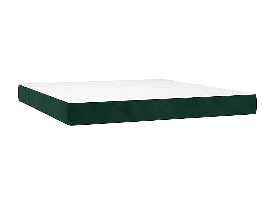 Giroletto a Molle con Materasso Verde Scuro 200x200 cm Velluto