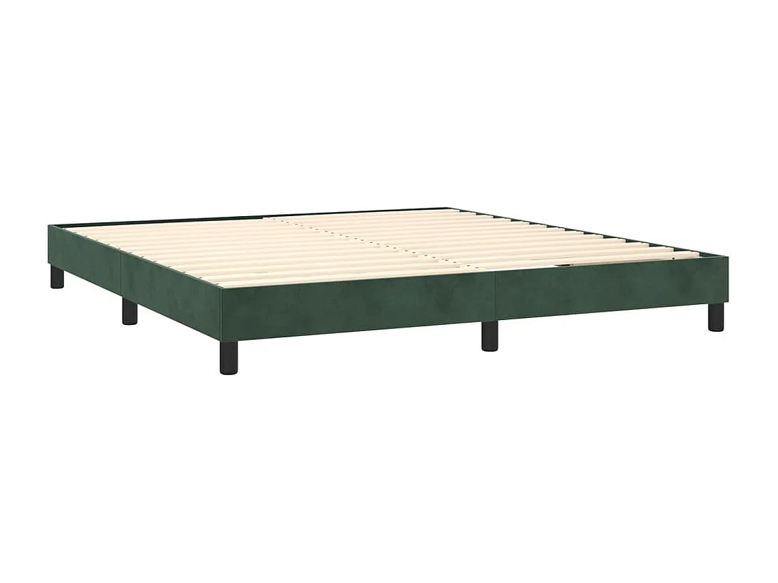 Cama box spring con colchón terciopelo verde oscuro 180x200 cm