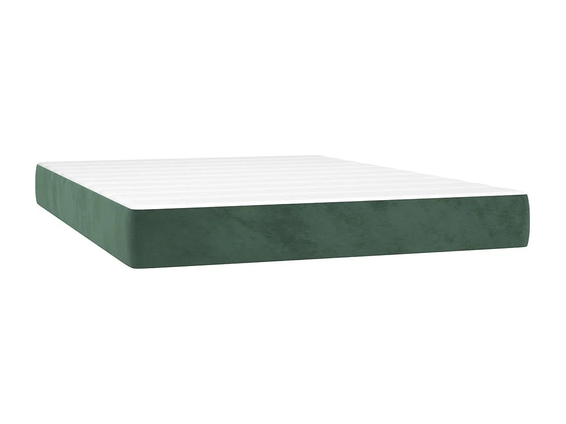 Sommier à lattes de lit et matelas Vert foncé 140x190cm Velours