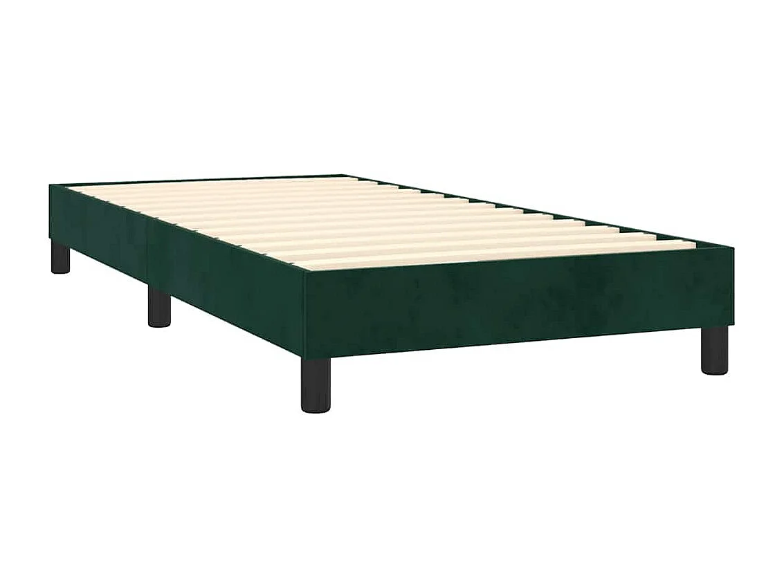 Boxspring met matras fluweel donkergroen 90x190 cm