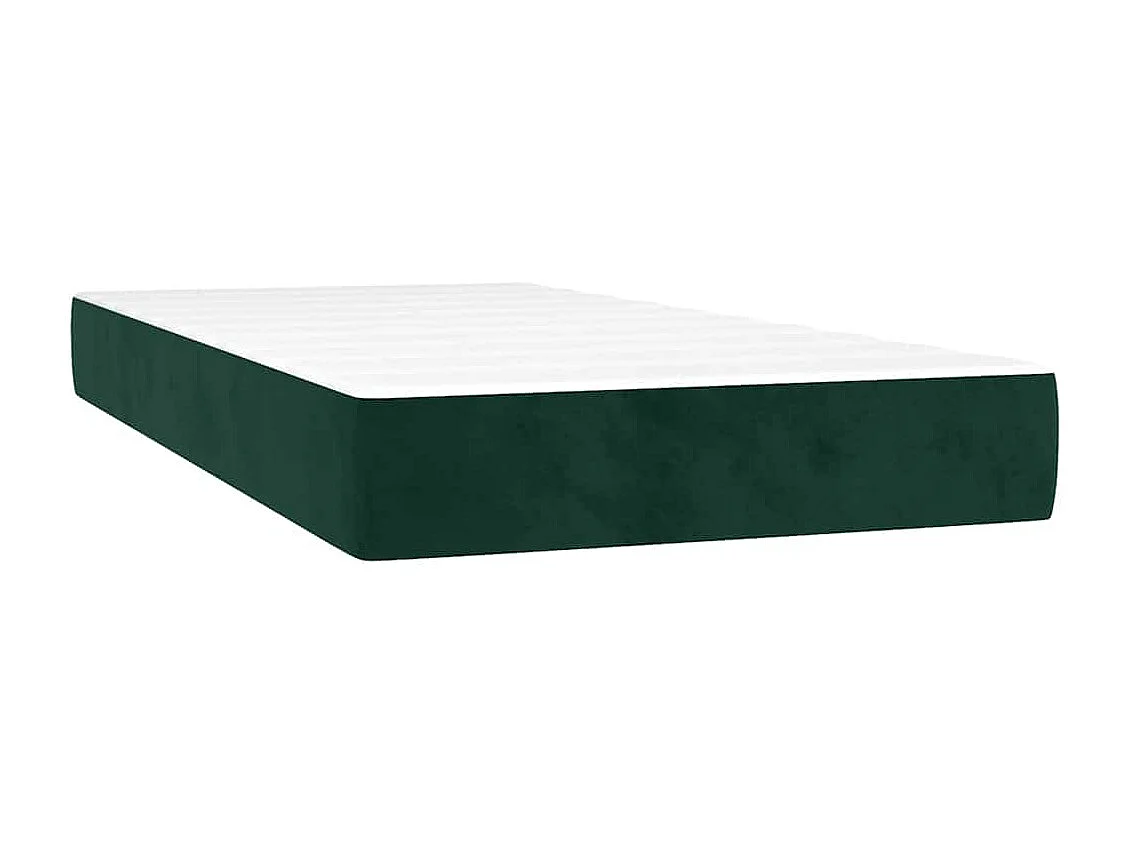 Boxspring met matras fluweel donkergroen 90x190 cm
