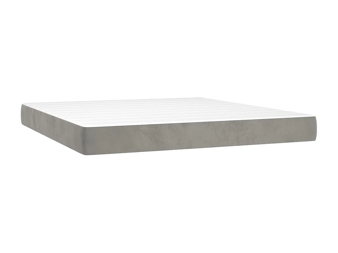 Sommier à lattes de lit et matelas Gris clair 160x200cm Velours
