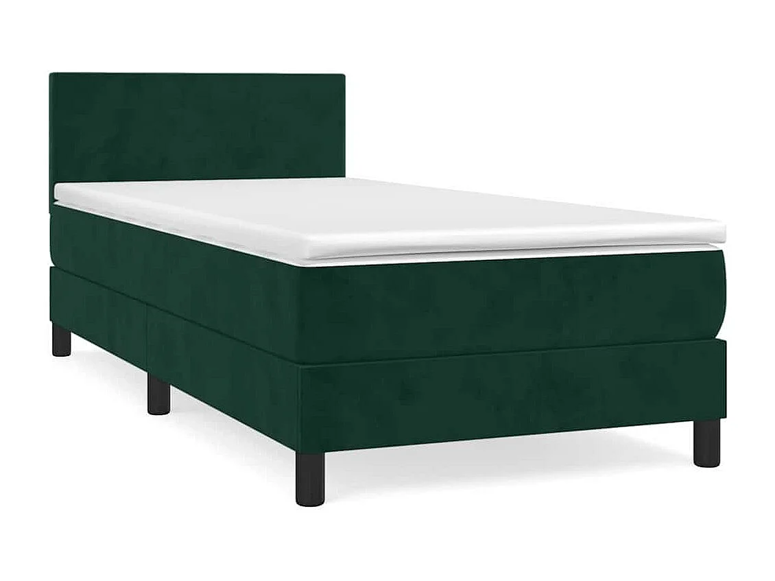 Sommier à lattes de lit avec matelas Vert foncé 90x200 cm