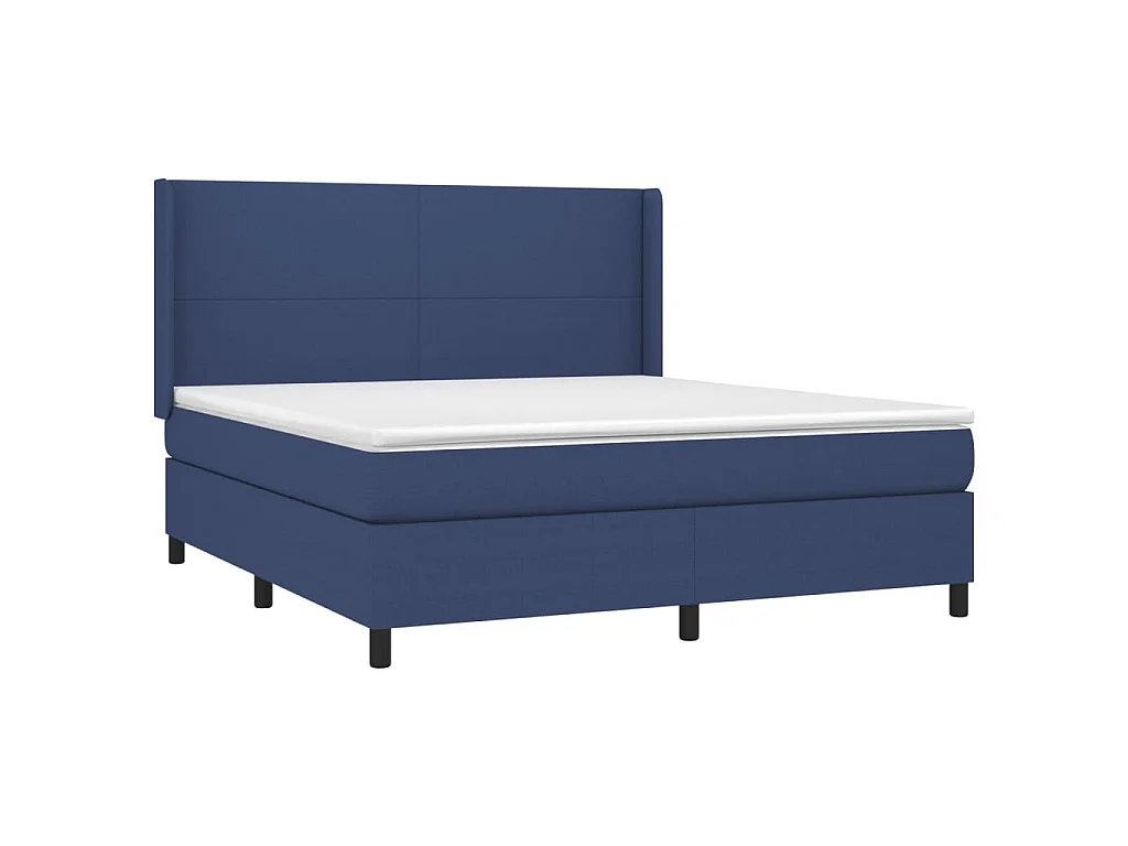 Boxspring met matras en LED stof blauw 160x200 cm