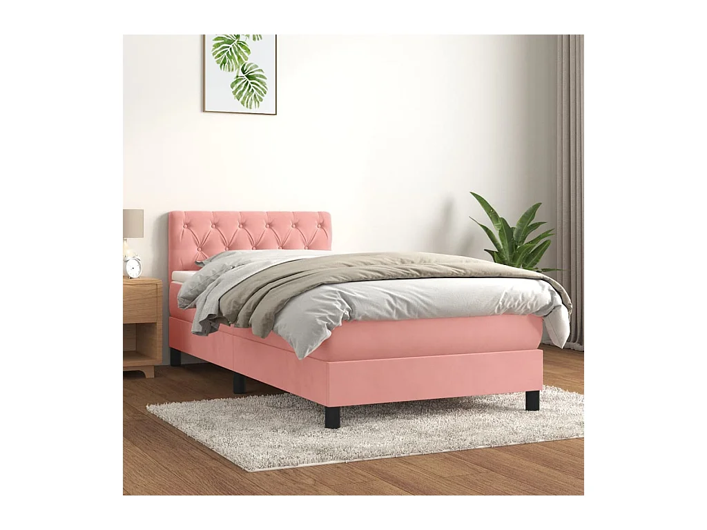 Sommier à lattes de lit et matelas Rose 80x200 cm Velours
