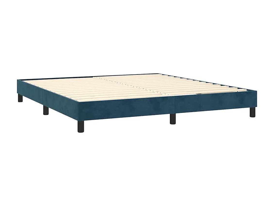 Sommier à lattes de lit et matelas Bleu foncé 180x200cm Velours