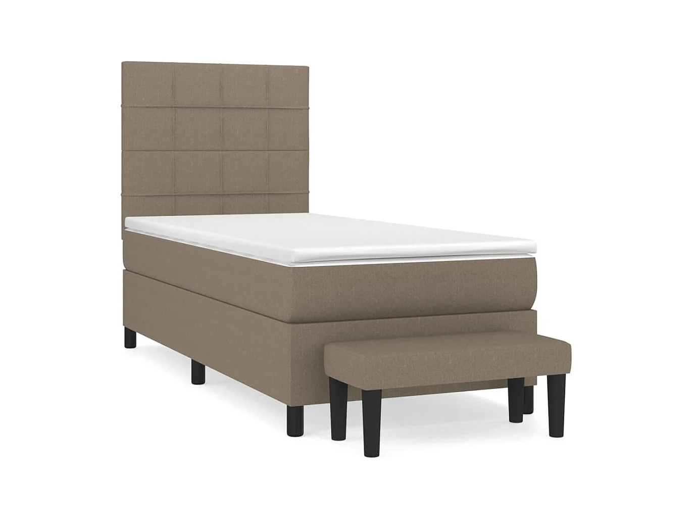 Cama com molas/colchão 90x200 cm tecido castanho-acinzentado