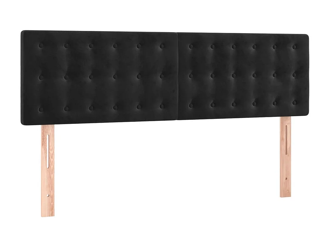 Sommier à lattes de lit avec matelas Noir 140x200 cm Velours