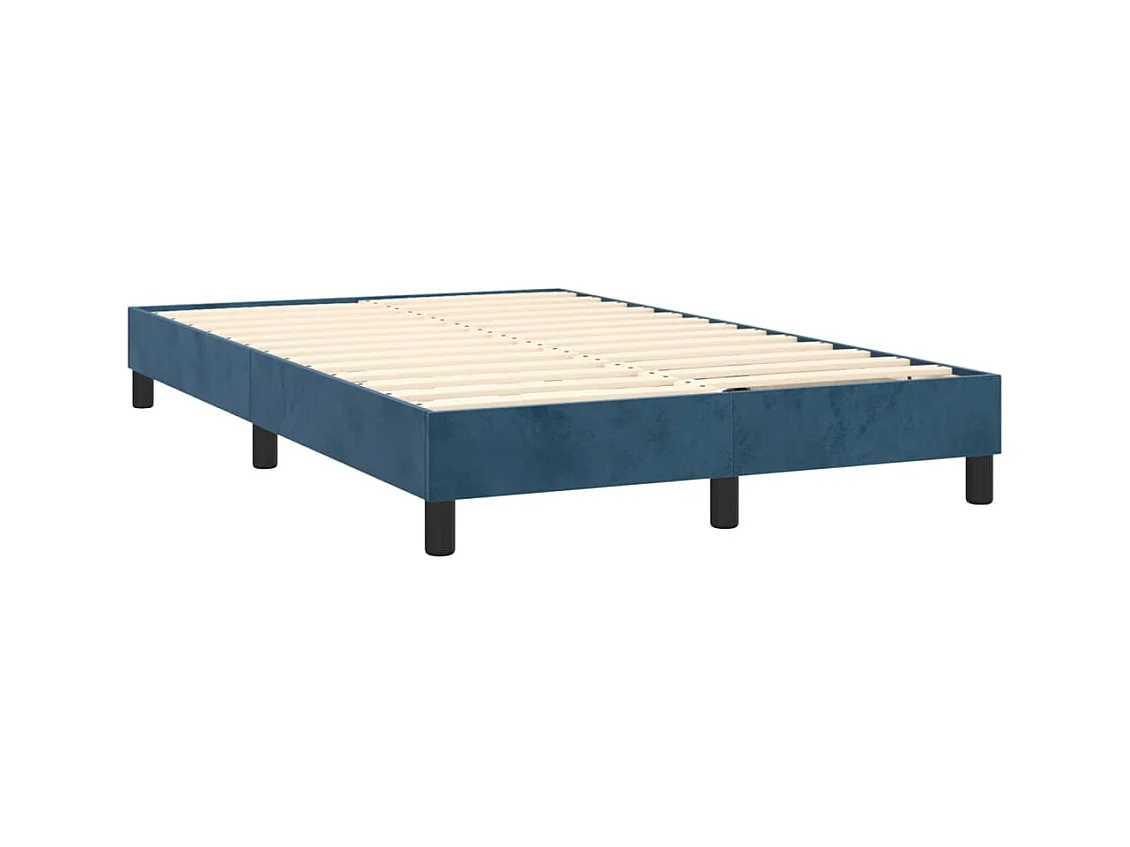 Boxspring met matras fluweel donkerblauw 120x200 cm
