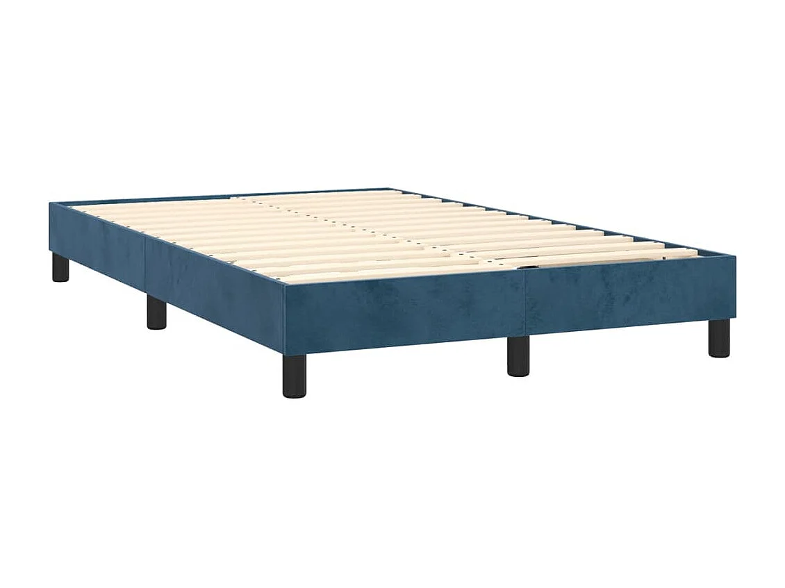 Sommier à lattes de lit et matelas Bleu foncé 120x200cm Velours