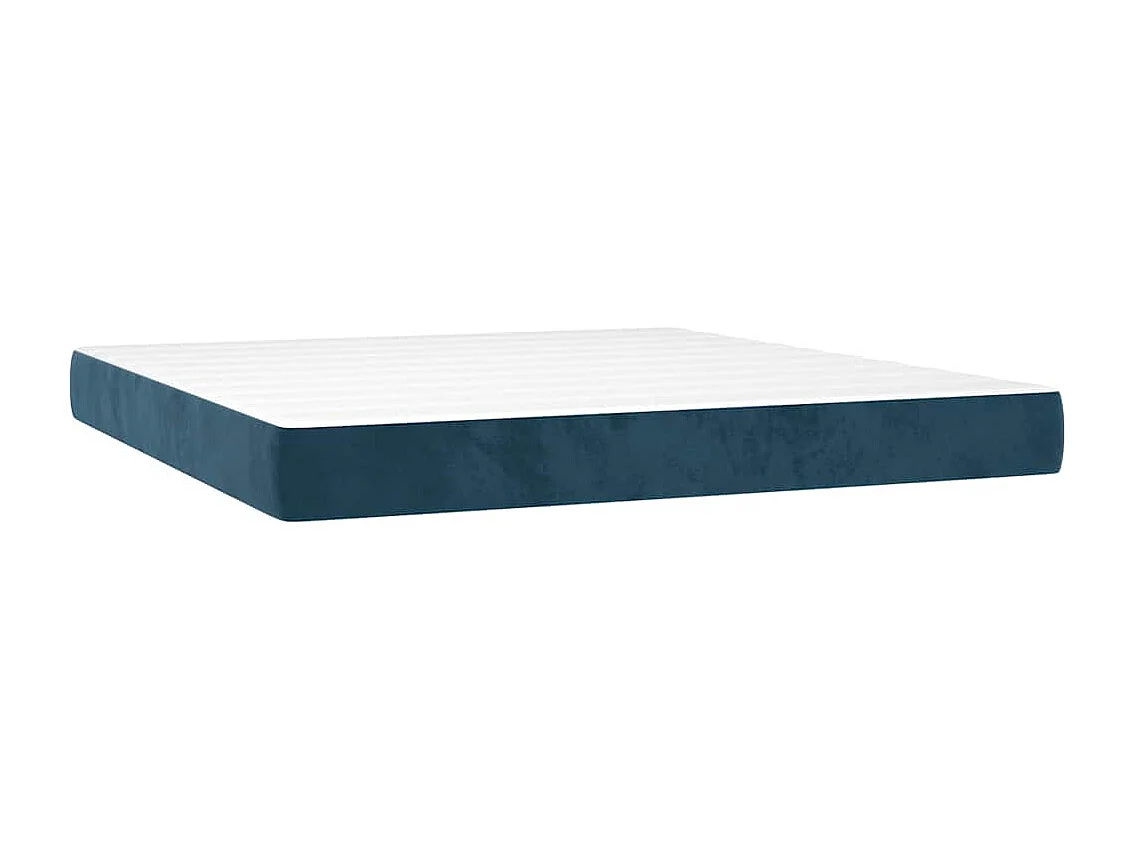 Boxspring met matras fluweel donkerblauw 160x200 cm