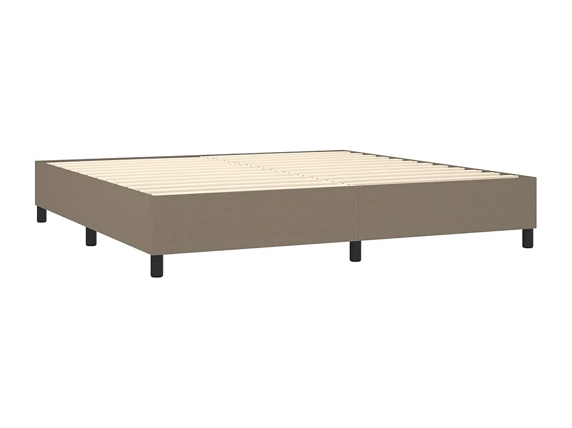 Boxspring met matras en LED stof taupe 200x200 cm