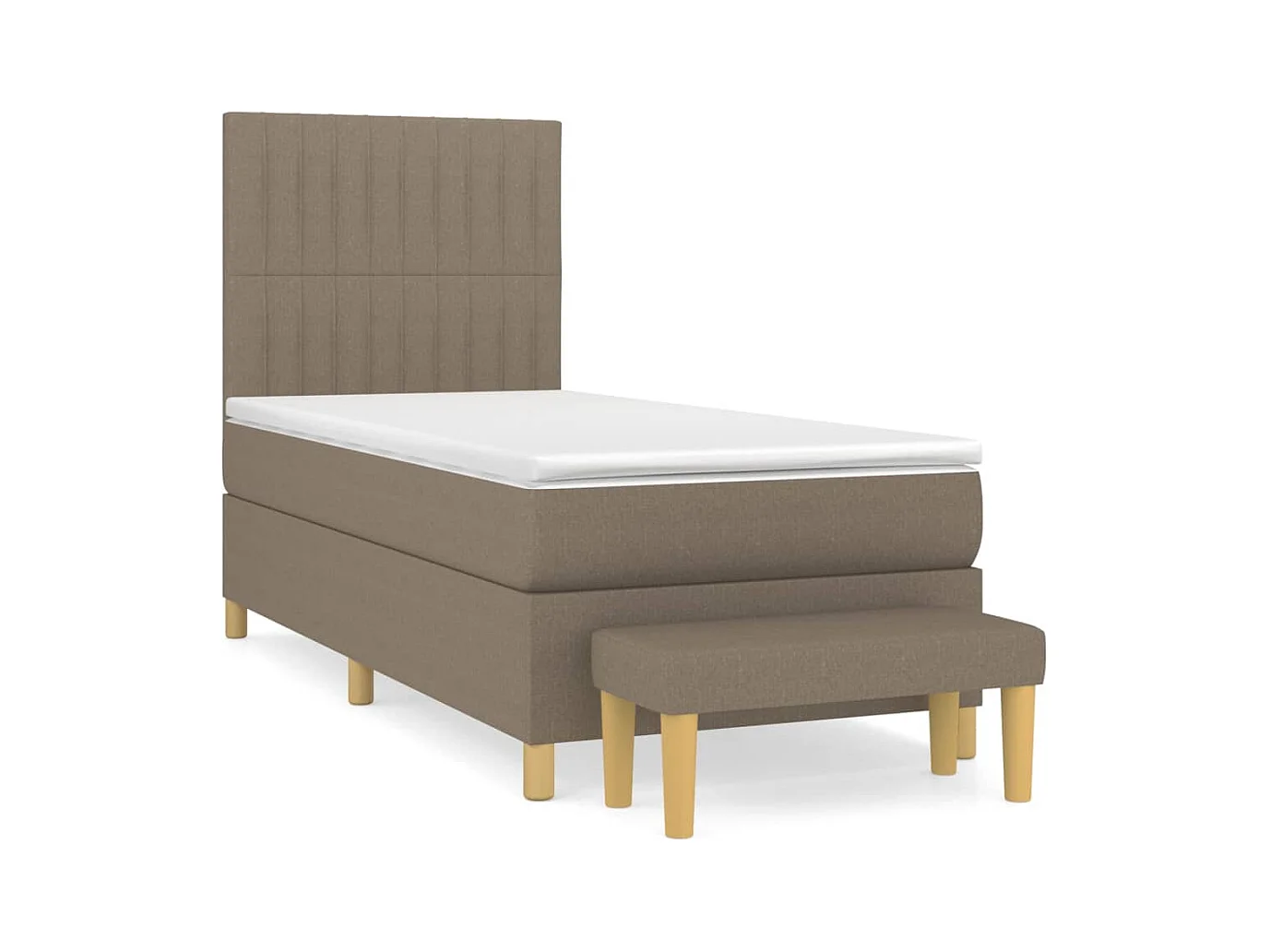 Sommier à lattes de lit avec matelas Taupe 100x200 cm Tissu