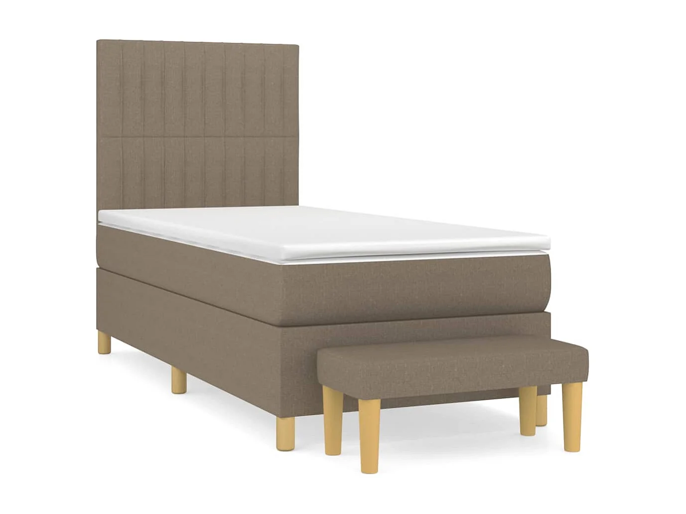 Boxspring met matras stof taupe 100x200 cm