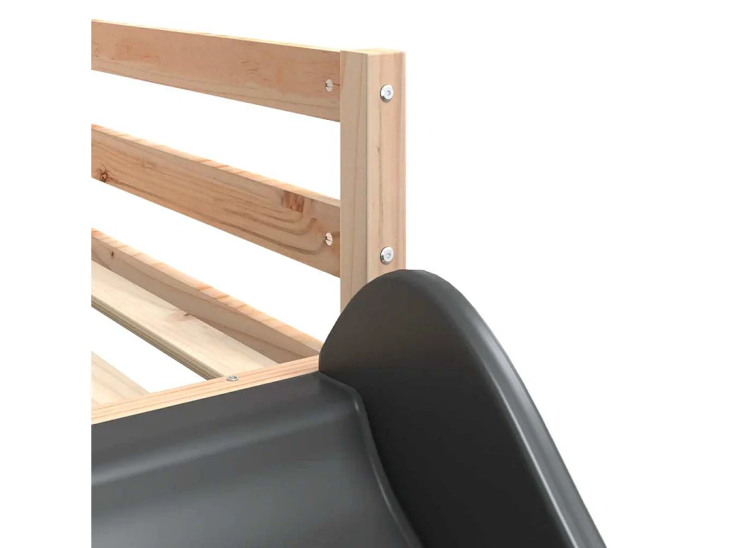 Letto a Castello Scivolo e Scala 90x190 cm Legno Massello Pino