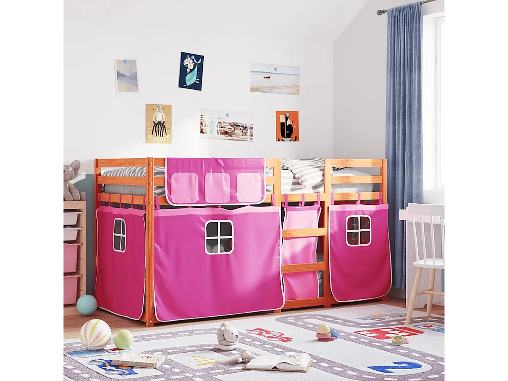 Lit superposé sans matelas 90x190 cm bois de pin massif