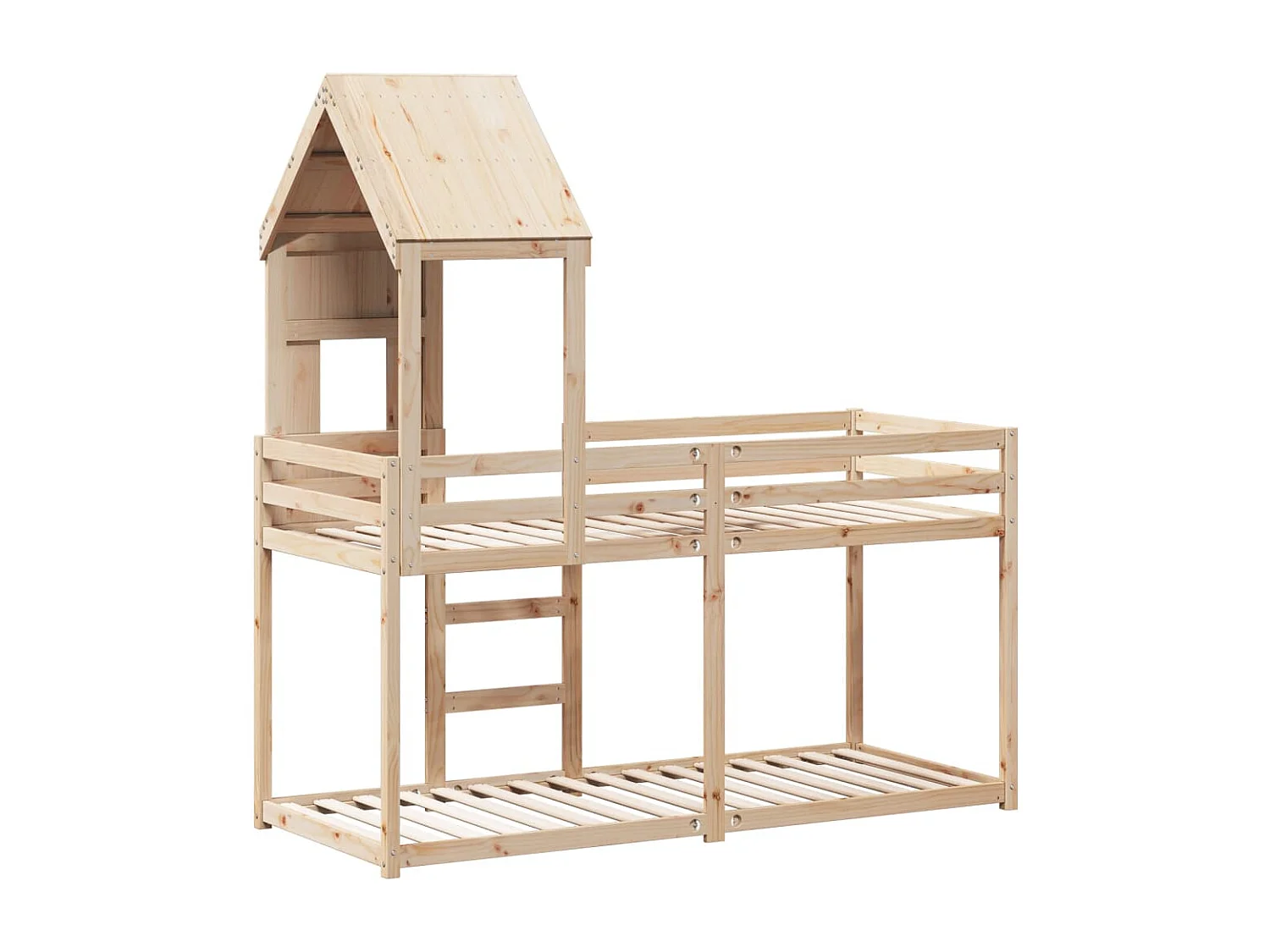 Etagenbett mit Dach 80x200 cm Massivholz Kiefer