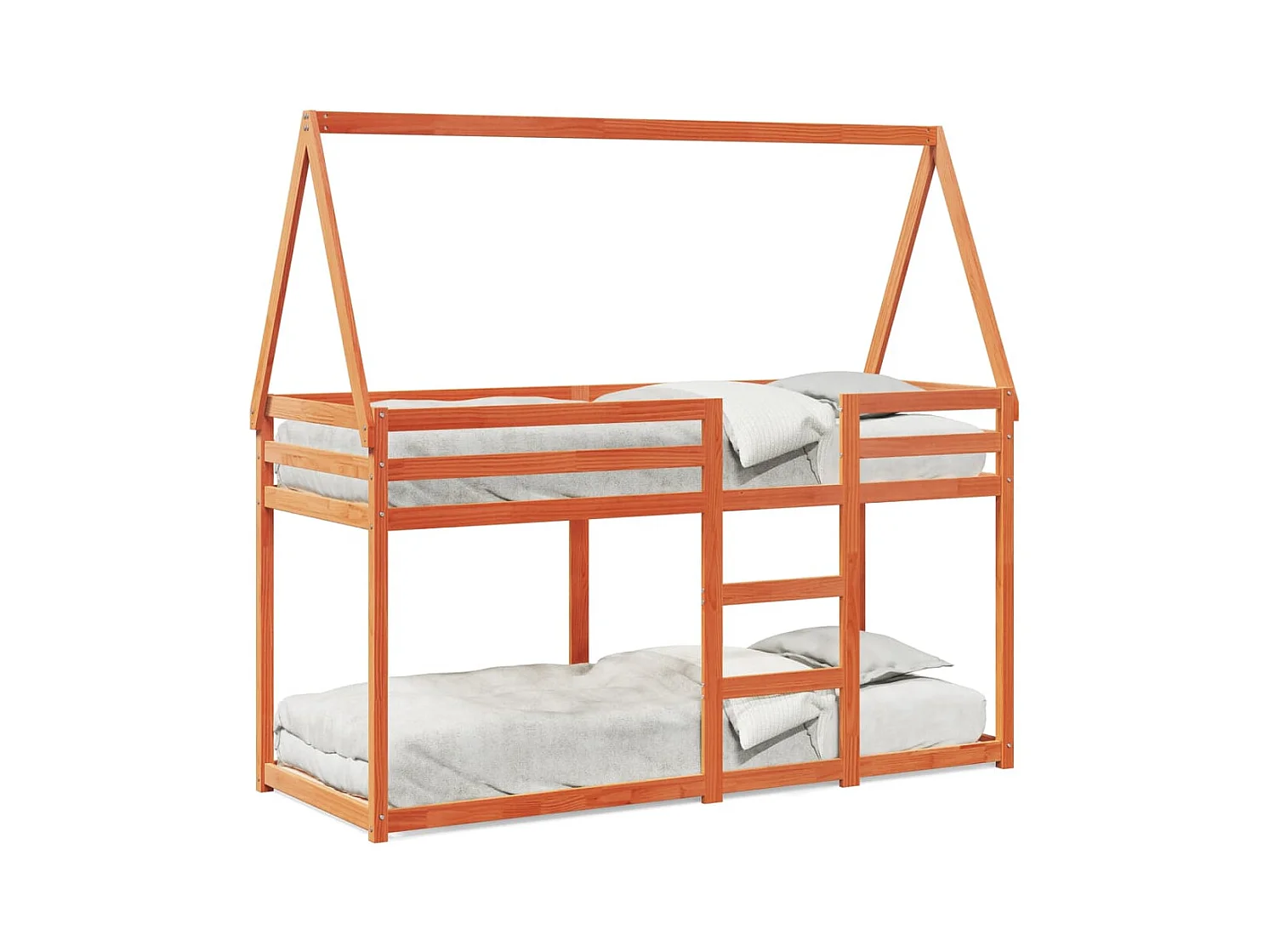 Lit superposé sans matelas cire marron 90x190 cm pin massif
