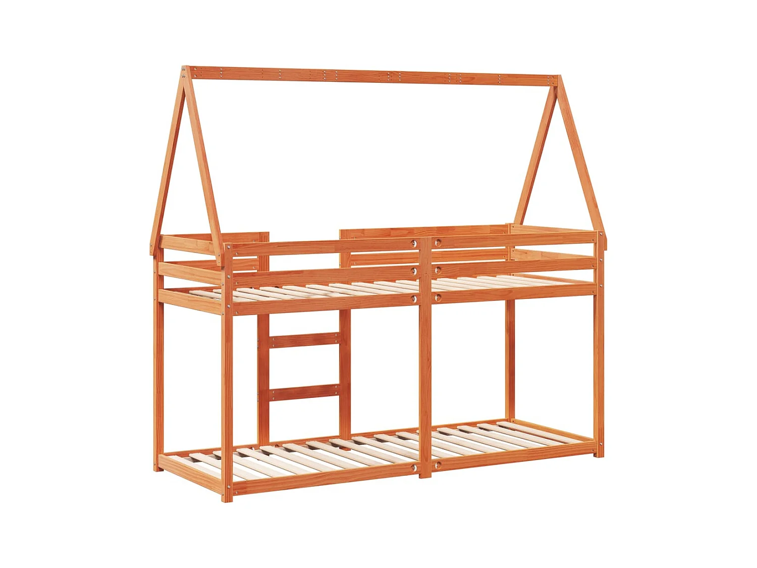 Lit superposé sans matelas cire marron 90x190 cm pin massif