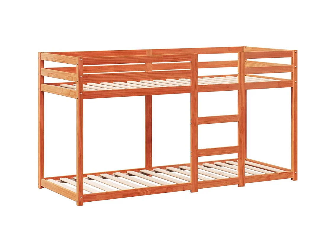 Lit superposé sans matelas cire marron 90x190 cm pin massif