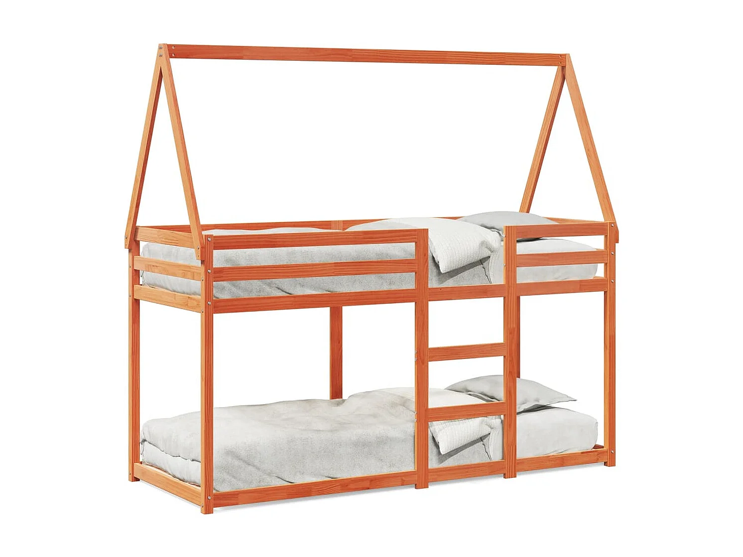 Lit superposé sans matelas cire marron 90x190 cm pin massif