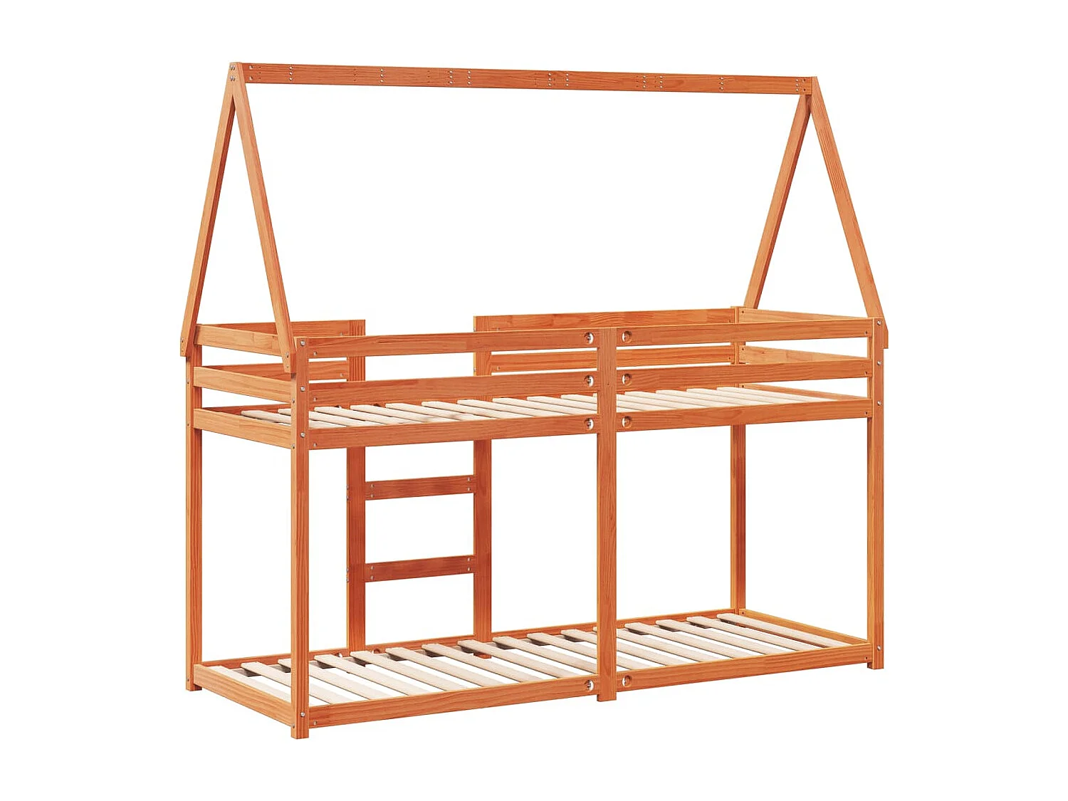 Lit superposé sans matelas cire marron 90x190 cm pin massif