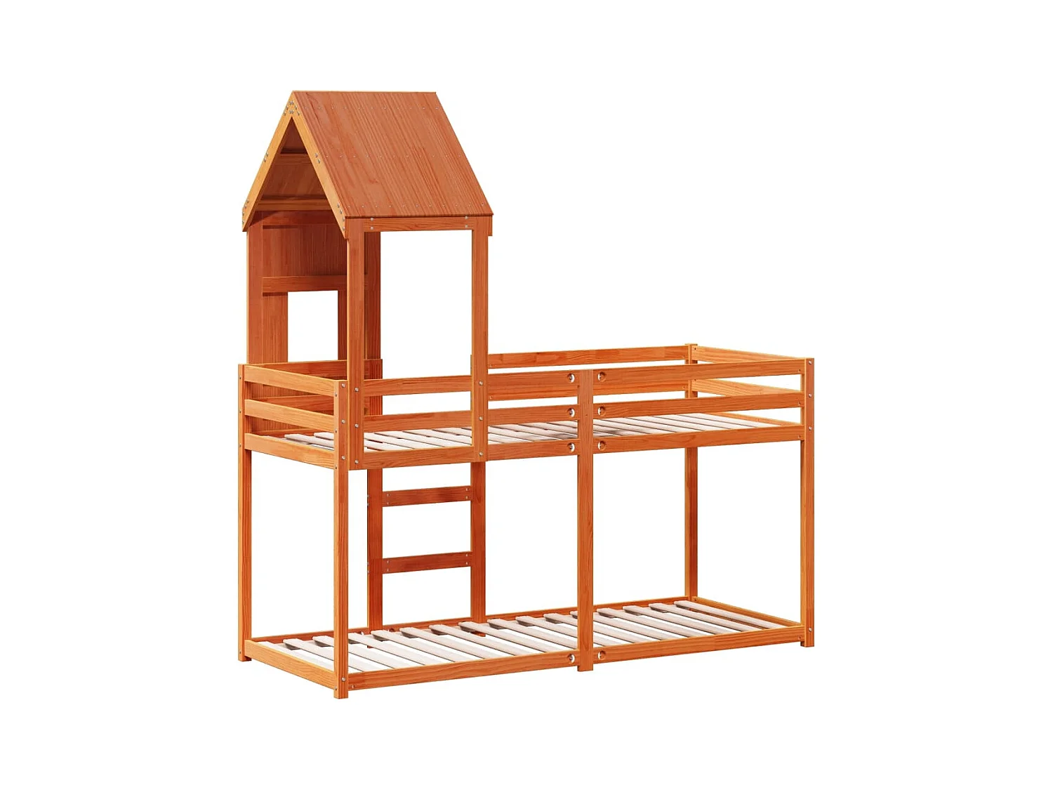 Lit superposé sans matelas cire marron 80x200 cm pin massif