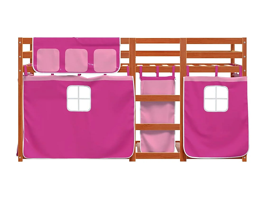 Lit superposé sans matelas rose 80x200 cm bois de pin massif