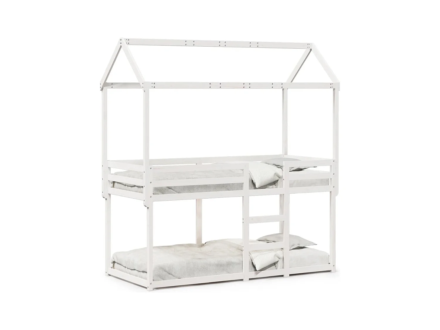 Lit superposé sans matelas blanc 80x200 cm bois de pin massif