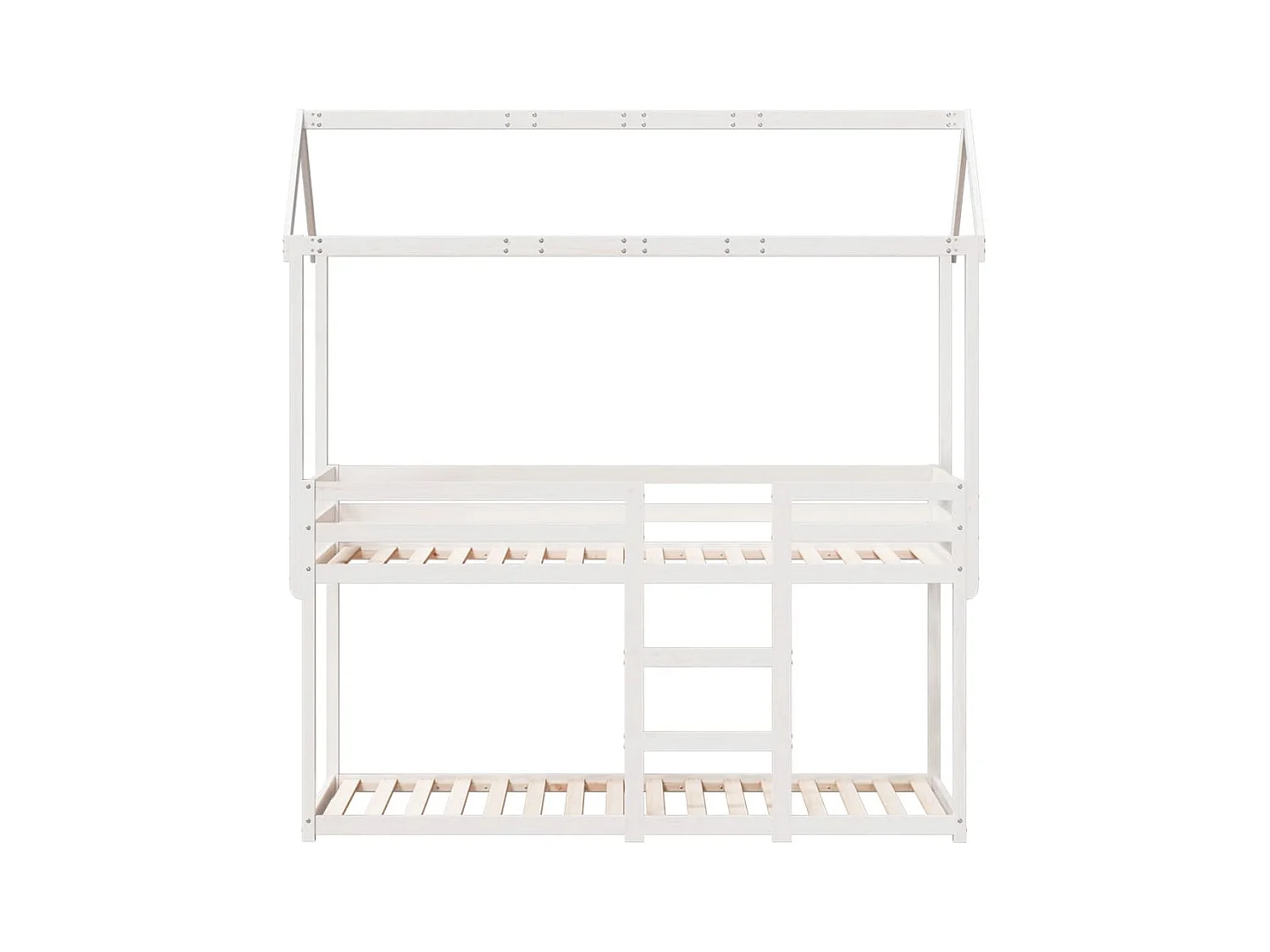 Lit superposé sans matelas blanc 80x200 cm bois de pin massif