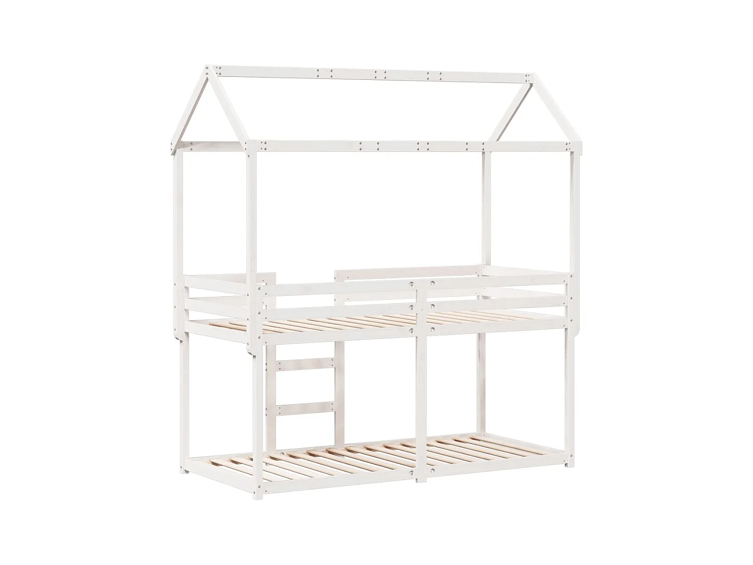 Lit superposé sans matelas blanc 80x200 cm bois de pin massif