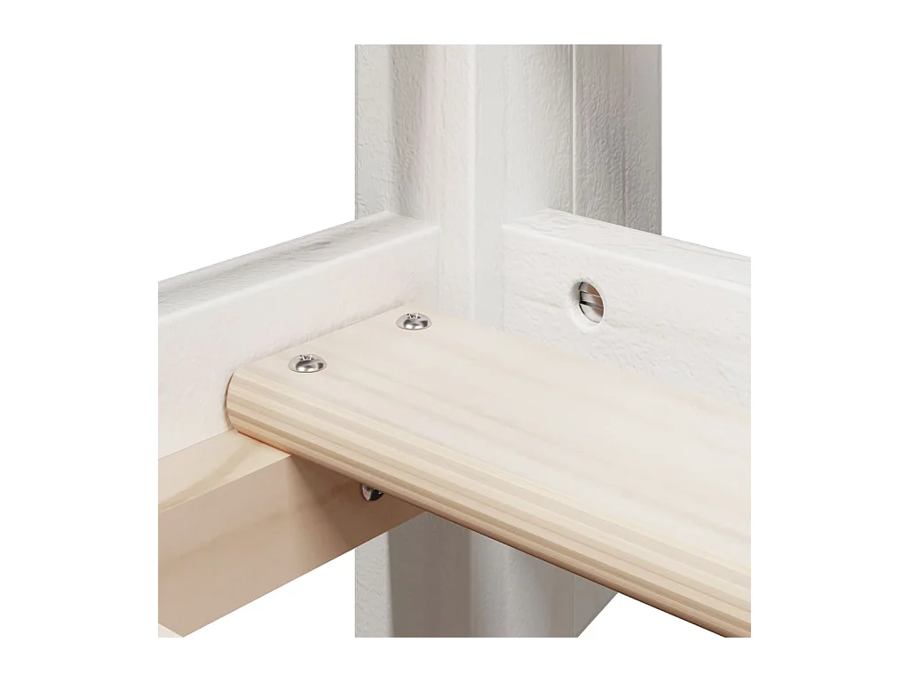 Lit superposé sans matelas blanc 80x200 cm bois de pin massif