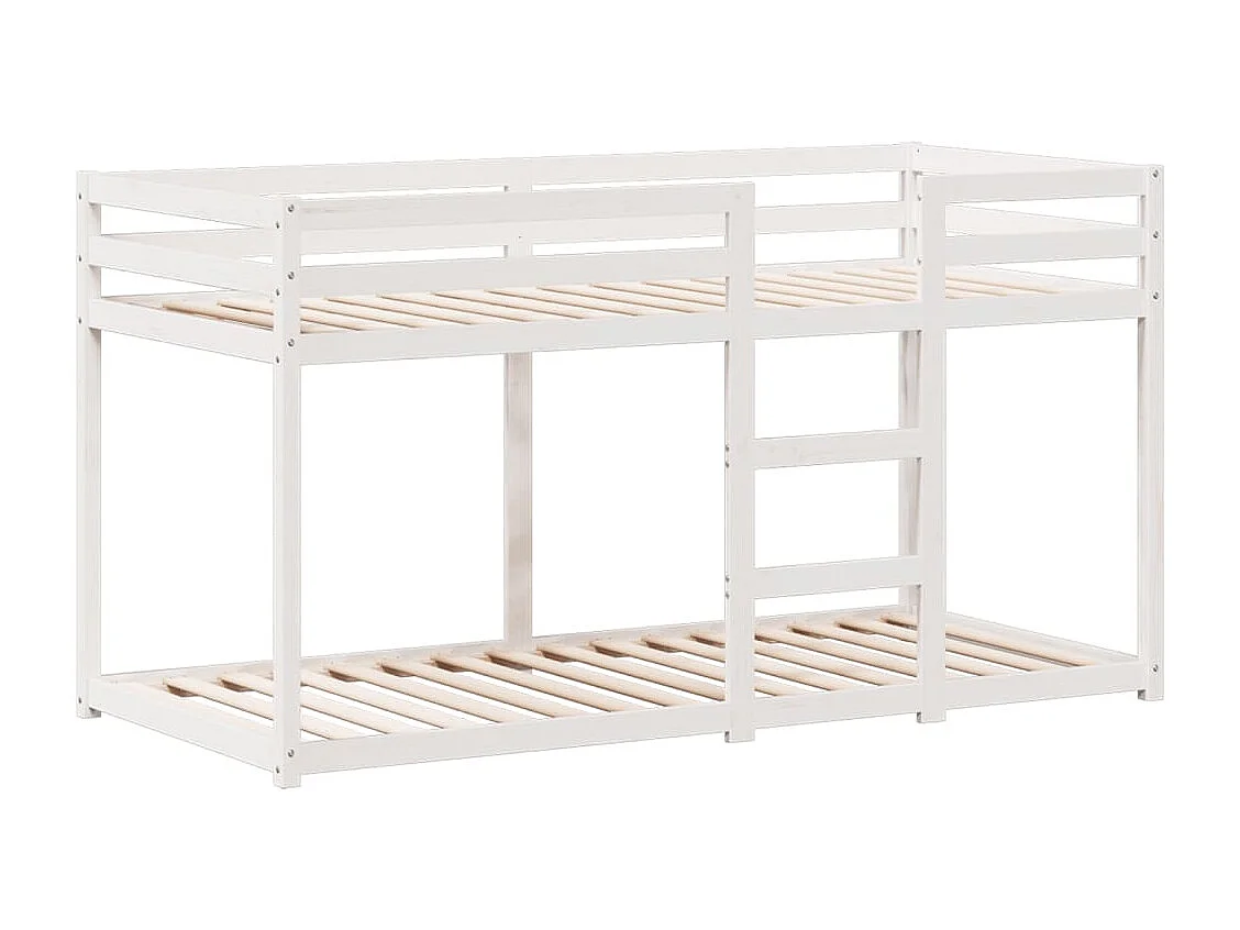 Letto a Castello con Tetto Bianco 90x200 cm in Legno di Pino