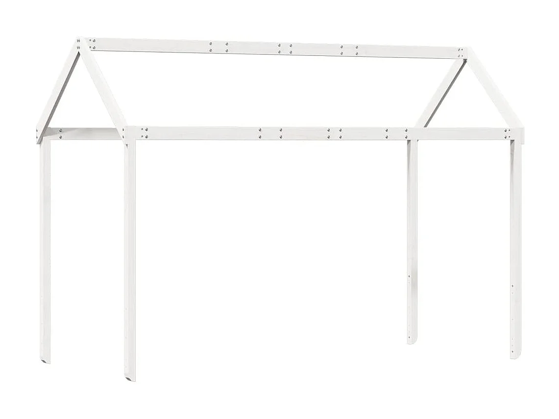 Letto a Castello con Tetto Bianco 90x200 cm in Legno di Pino
